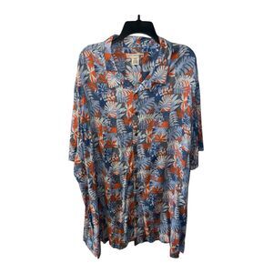 Island Passport Hawaiian Shirt Mens 3XLT Button Front Rayon Resort Vacation New